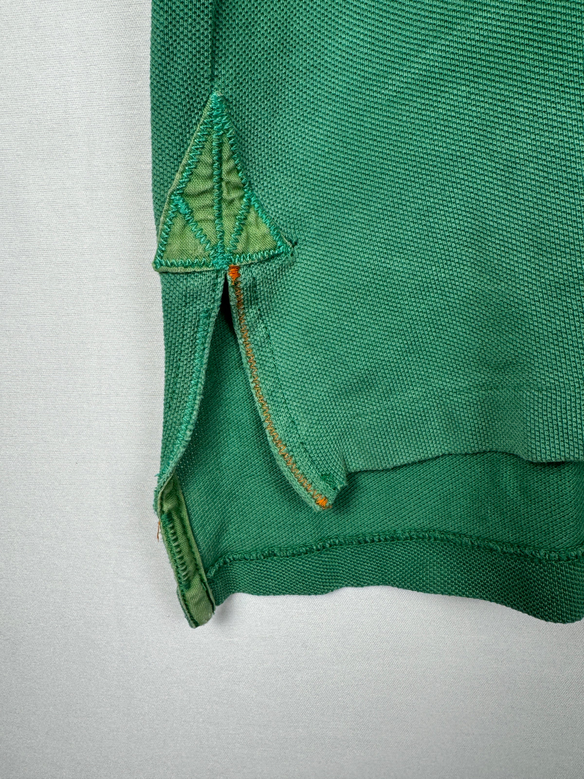 Ralph Lauren Vintage Green Custom Fit Short Sleeve Polo Shirt with Large Navy Pony