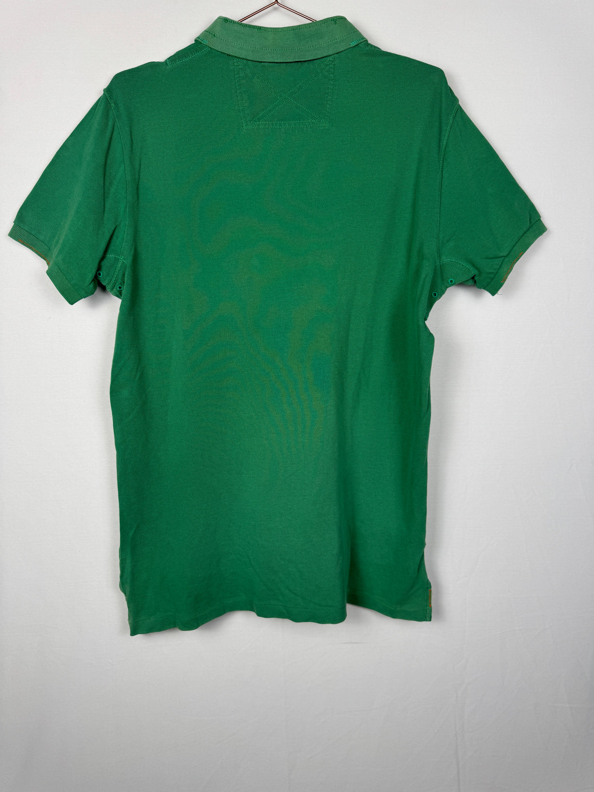 Ralph Lauren Vintage Green Custom Fit Short Sleeve Polo Shirt with Large Navy Pony