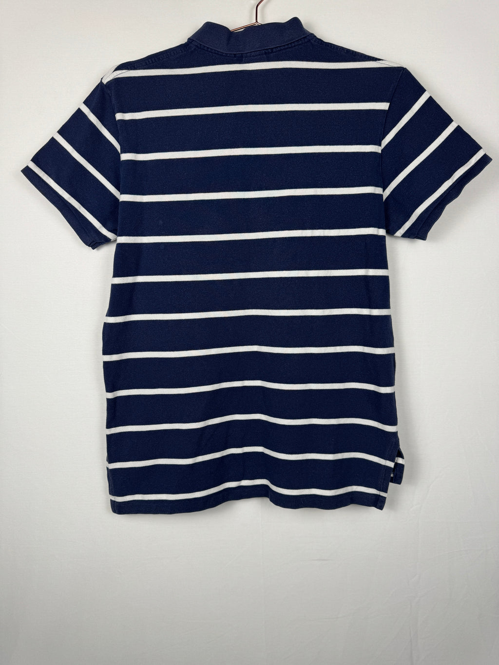 Ralph Lauren Vintage Navy and White Striped Custom Fit Polo Shirt