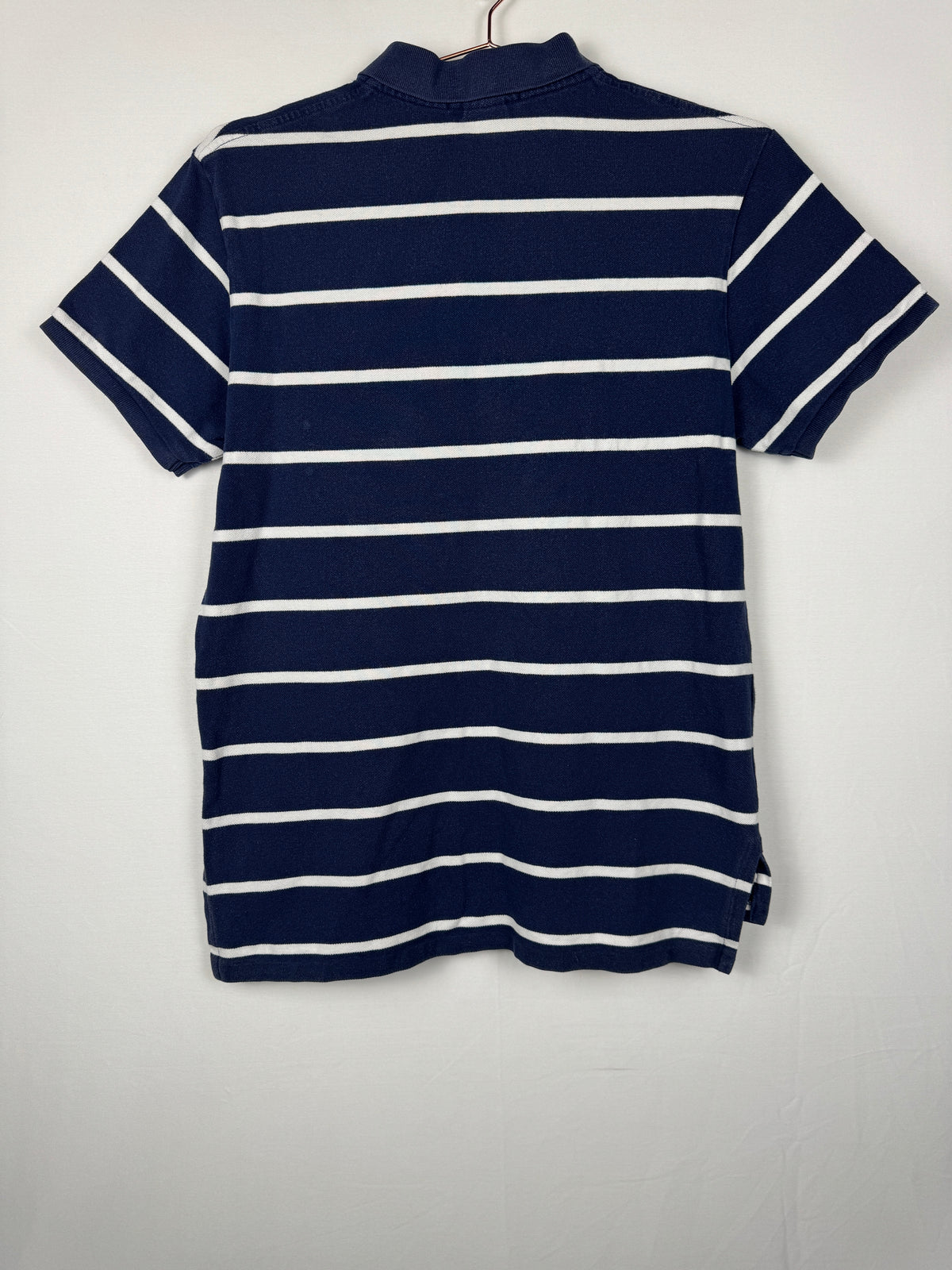 Ralph Lauren Vintage Navy and White Striped Custom Fit Polo Shirt