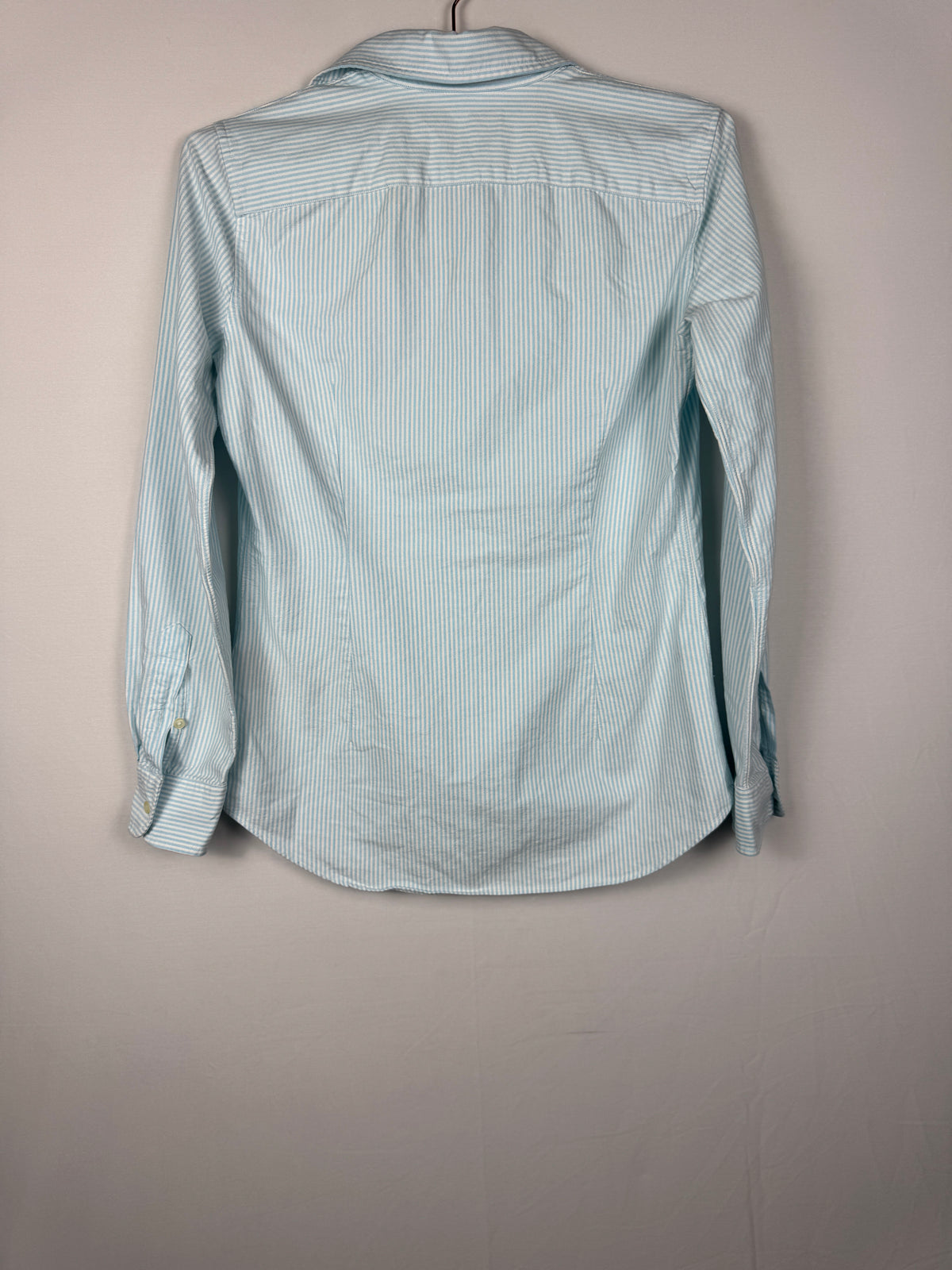 Ralph Lauren Vintage Light Blue Striped Custom Fit Shirt in Women's