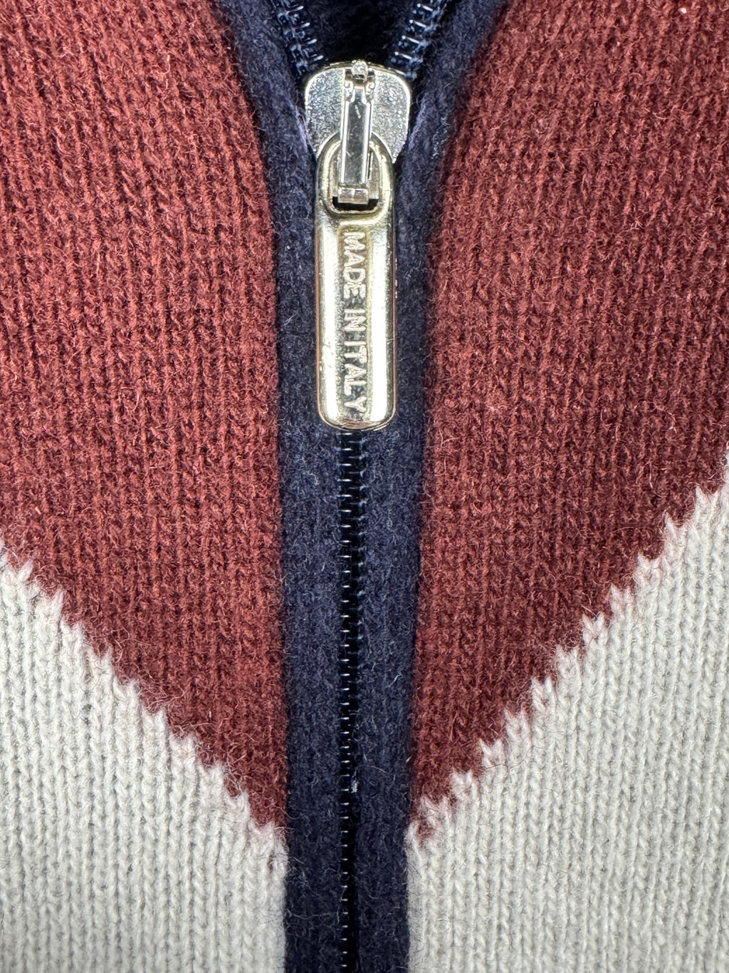 La Martina Vintage Argyle Full-Zip Sweater