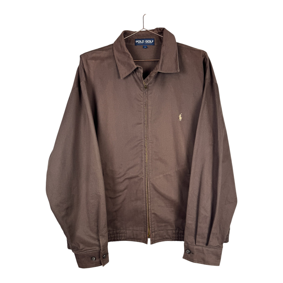 Ralph Lauren Vintage Brown Golf Zip-up Harrington Jacket