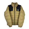 The North Face 700 Nuptse Tan/Black Zip-Up Puffer Jacket