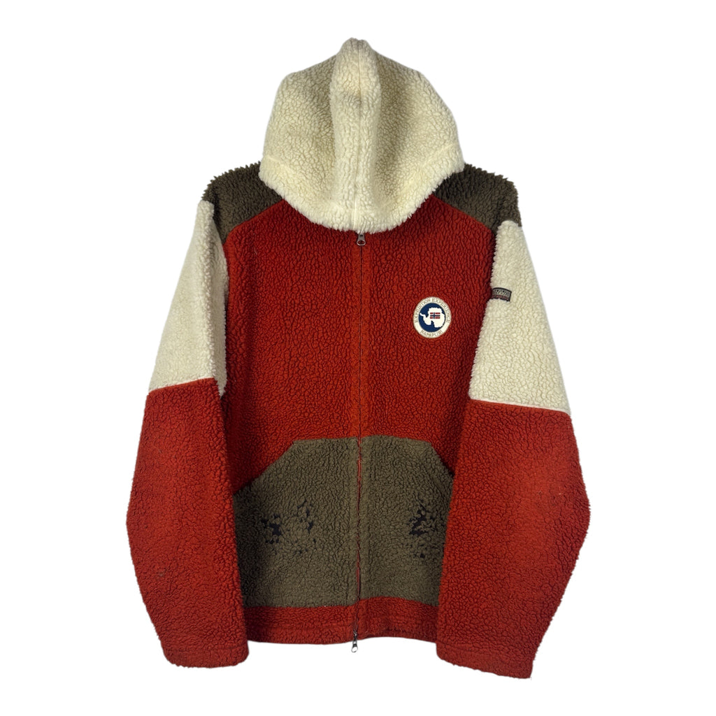 Napapijri Expedition Experience Colorblock Sherpa Fleece Hooded Zip-Up Jacket