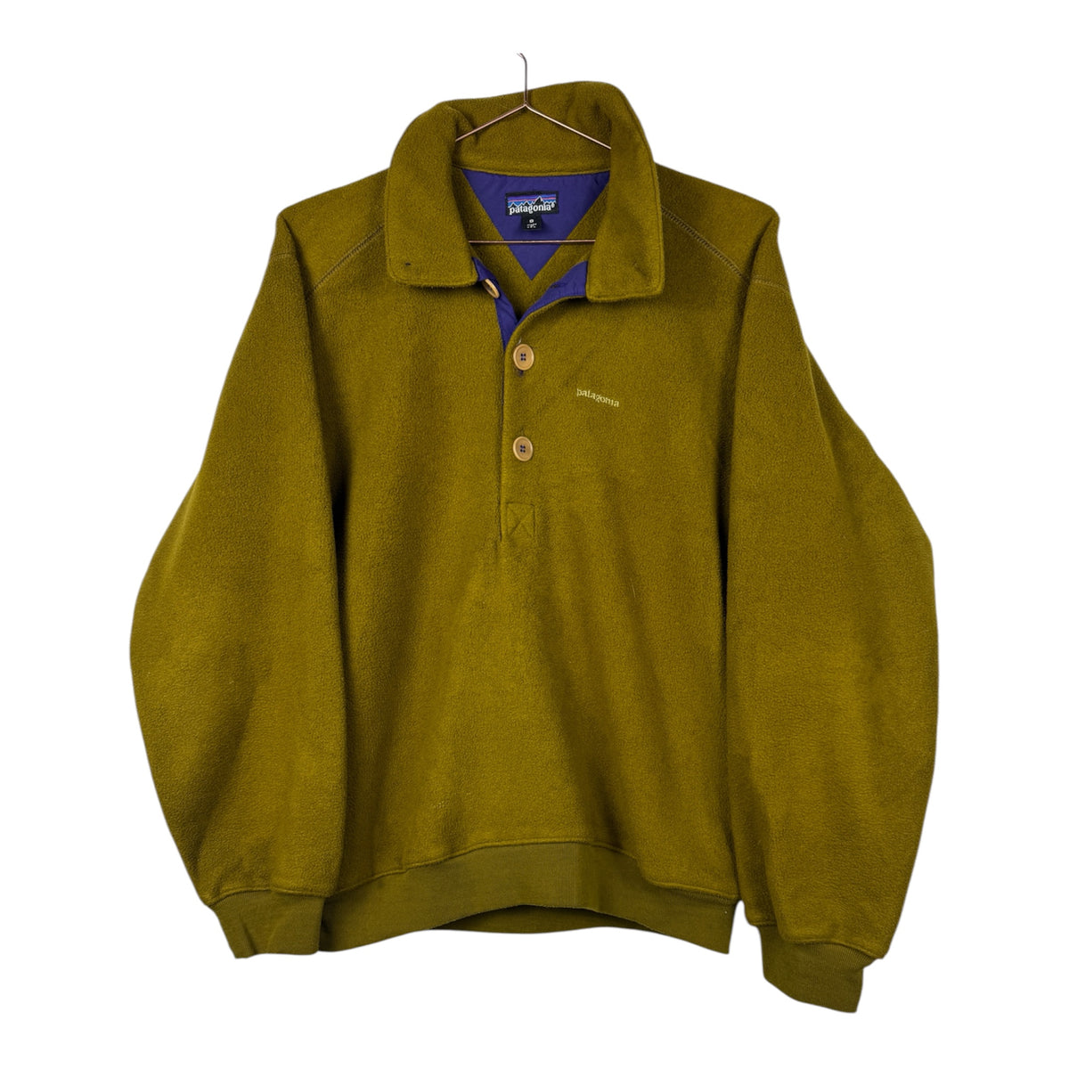 Patagonia Vintage Olive Green Synchilla Button-Up Fleece Jumper