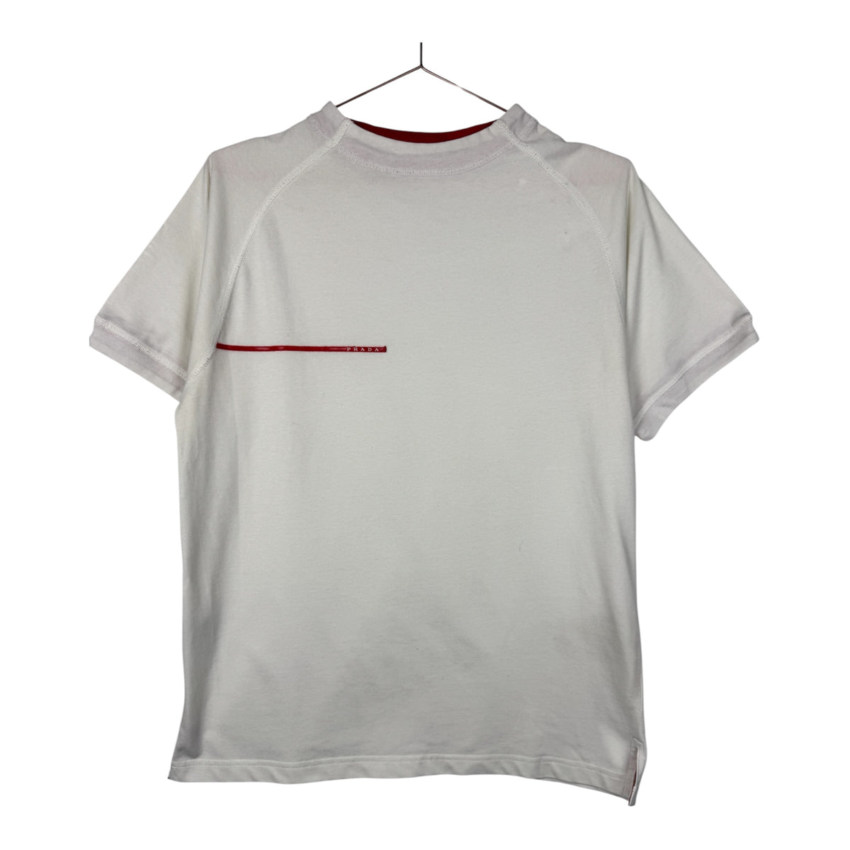 Prada Sport White Linea Rossa Raglan T-Shirt