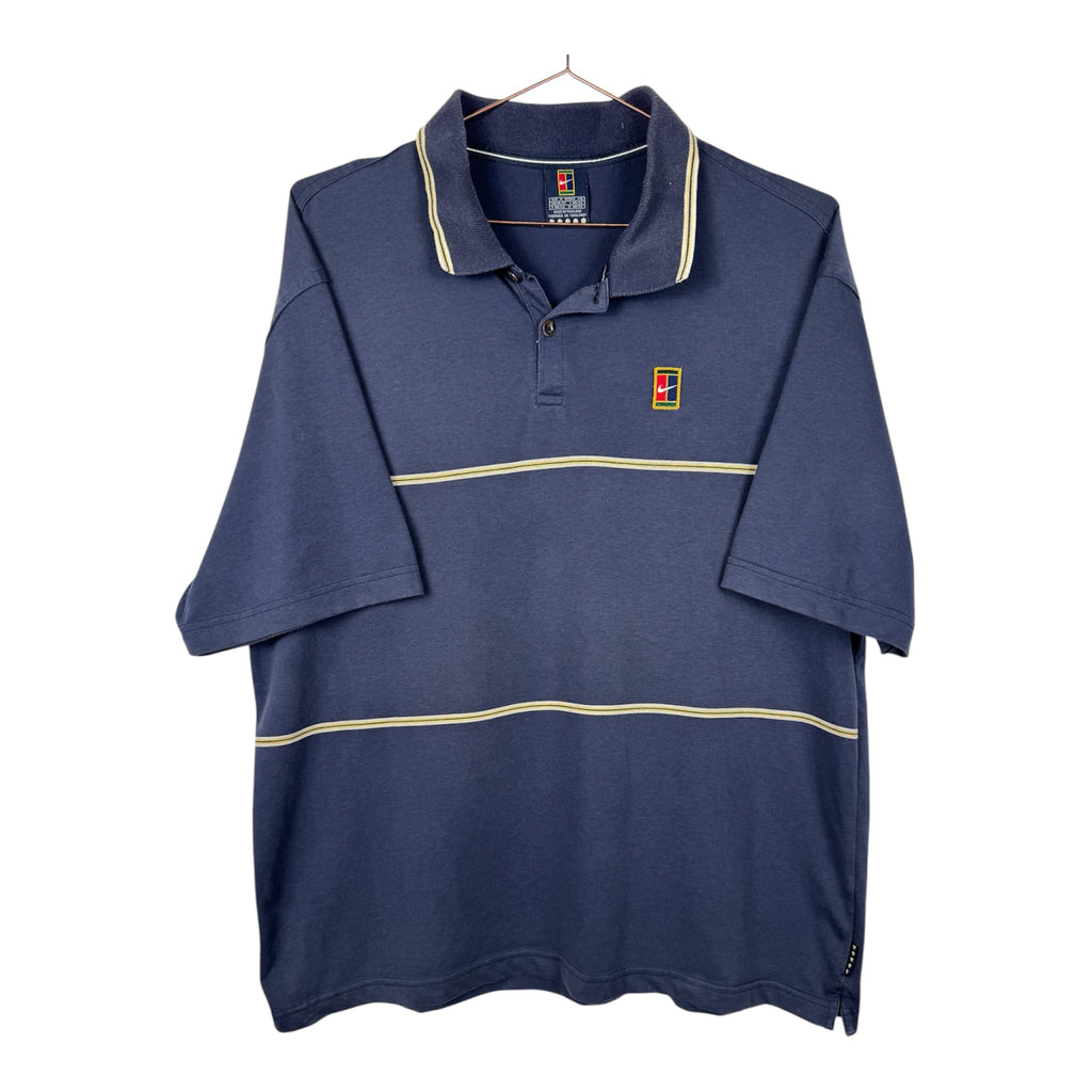 Nike Court Vintage Navy Striped Tennis Polo Shirt