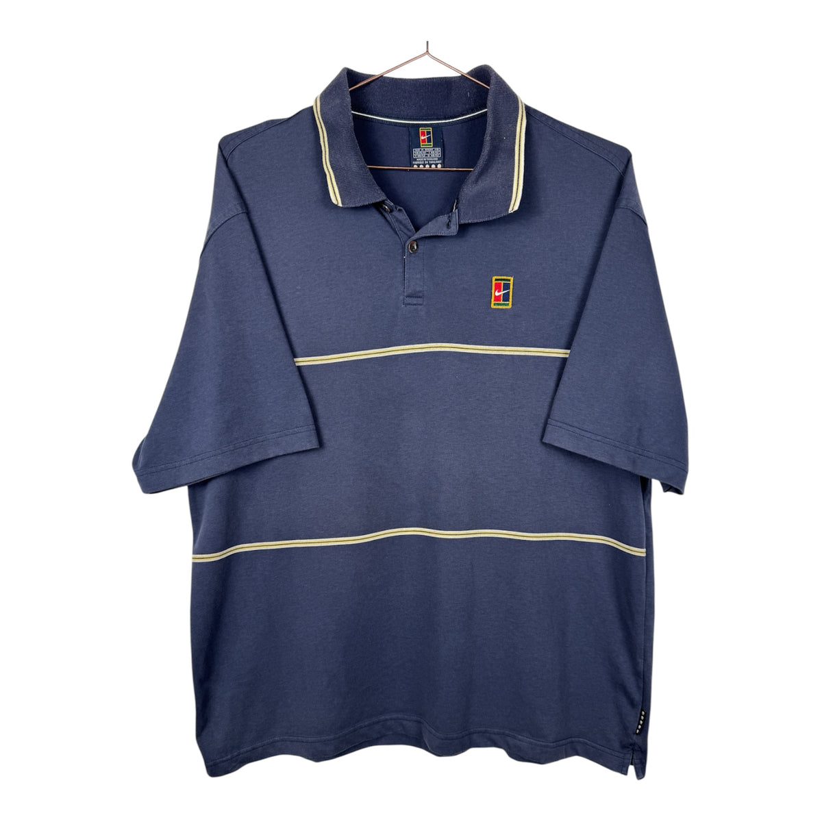 Nike Court Vintage Navy Striped Tennis Polo Shirt