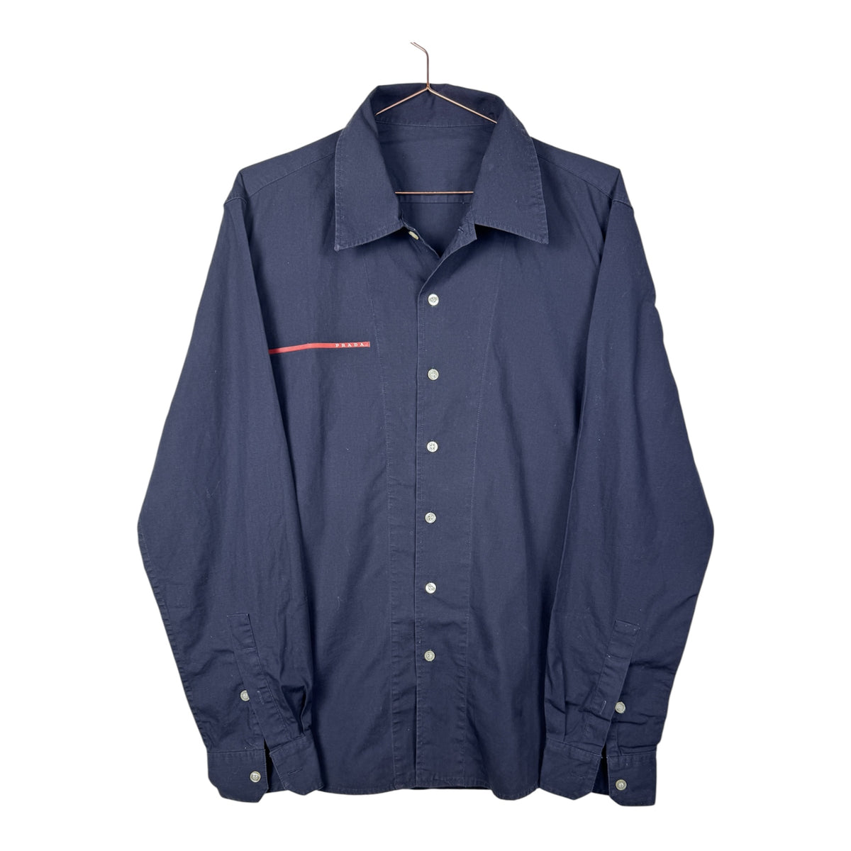 Prada Vintage Navy Blue Linea Rossa Long-Sleeve Shirt