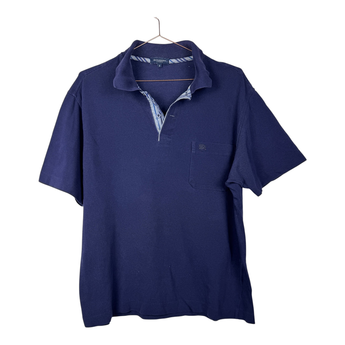 Burberry London Vintage Navy Blue Polo Shirt