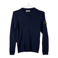 Stone Island Navy Blue V-Neck Knit Jumper
