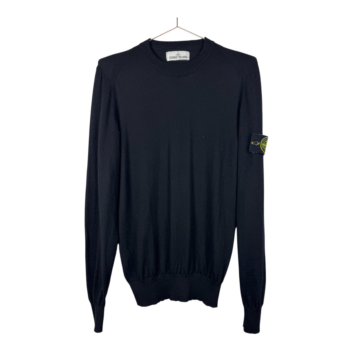 Stone Island Black Fine-Knit Crewneck Jumper