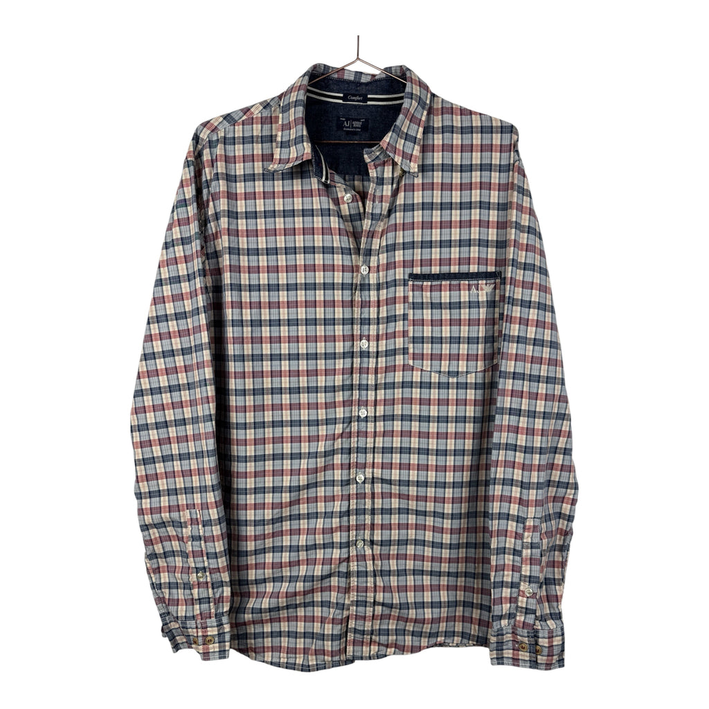 Armani Jeans Vintage Red/Blue Check Long-Sleeve Shirt