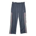 Nike Early 2000s Vintage Grey Track Bottoms with White and Red Accent Piping