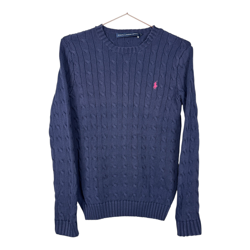 Ralph Lauren Women's Vintage Navy Blue Cable Knit
