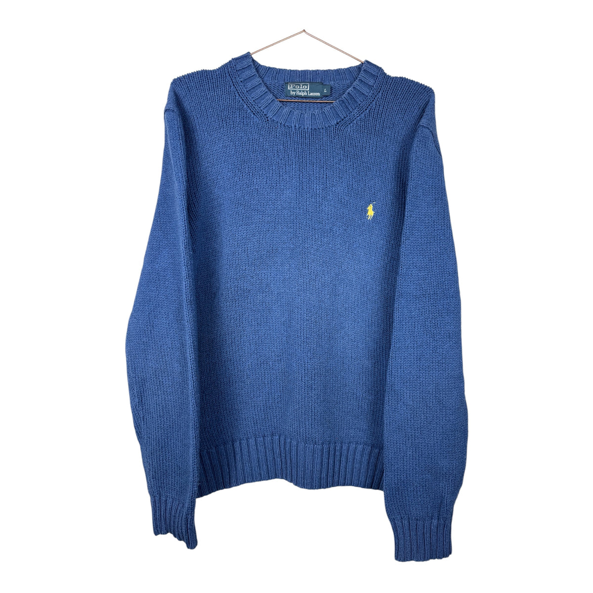 Ralph Lauren Vintage Blue Heavy Knit Crewneck Jumper