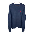 Ralph Lauren Vintage Dark Navy Blue Cable Knitted Jumper