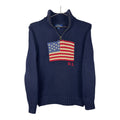 Ralph Lauren Vintage Navy Blue Quarter-Zip America Flag Jumper