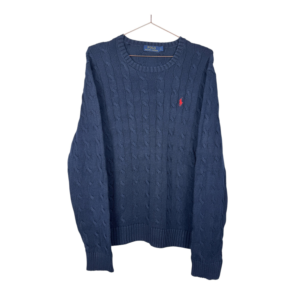 Ralph Lauren Navy Blue Cable Knit Jumper