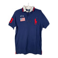Ralph Lauren Vintage Navy Blue USA Short Sleeve Polo Shirt with Large Red Pony