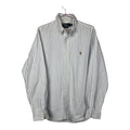 Ralph Lauren Vintage White and Blue Striped Long Sleeve Shirt
