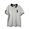 Ralph Lauren Vintage White Short Sleeve Polo Shirt with Large Green Pony
