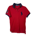 Ralph Lauren Vintage Red Custom Fit Short Sleeve Polo Shirt with Large Navy Pony