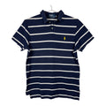 Ralph Lauren Vintage Navy and White Striped Custom Fit Polo Shirt