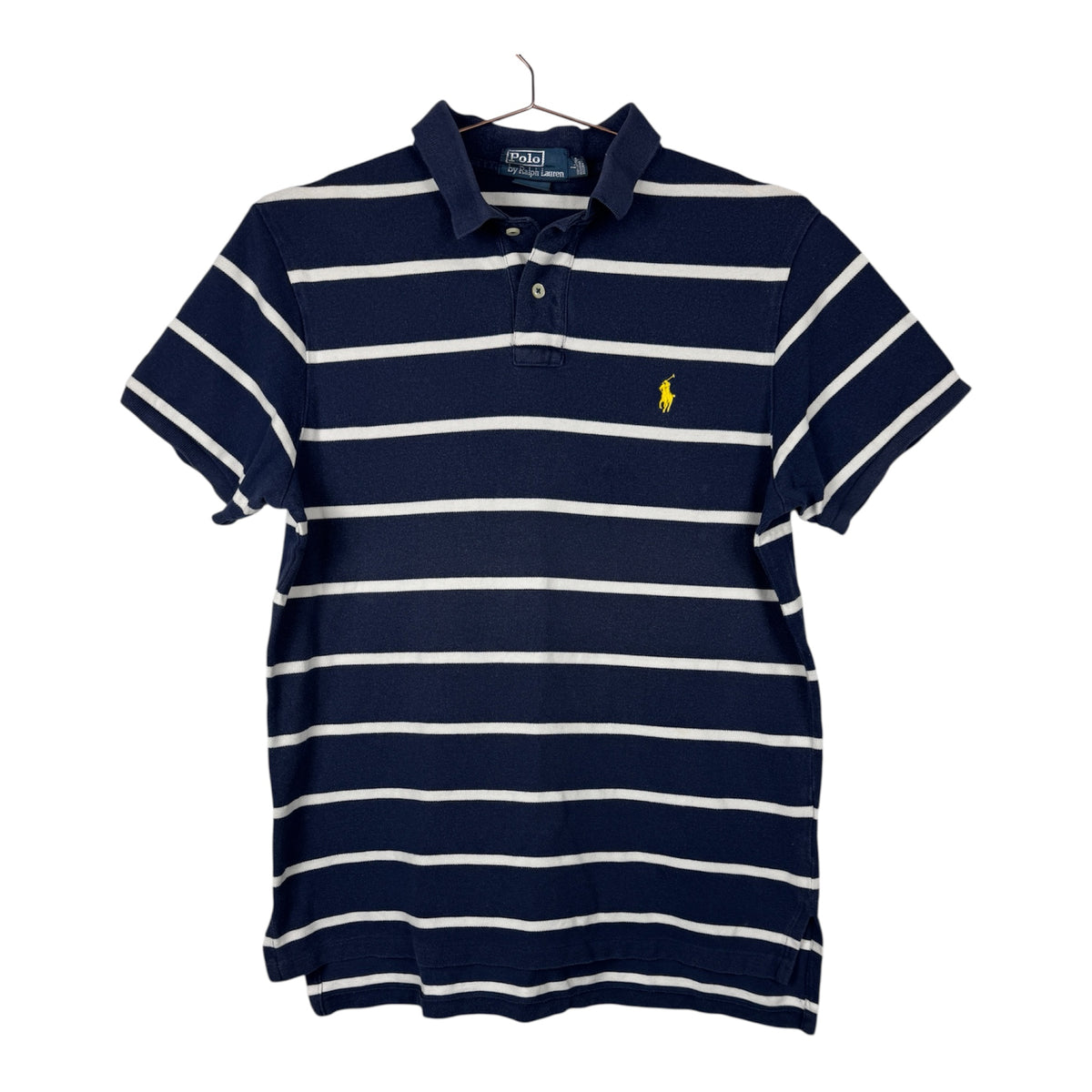 Ralph Lauren Vintage Navy and White Striped Custom Fit Polo Shirt